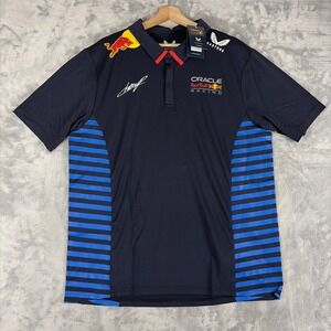 Red Bull Racing F1 Men's 2024 Sergio "Checo" Perez Team Polo Shirt Navy 2XL NEW